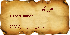 Agocs Ágnes névjegykártya
