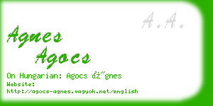 agnes agocs business card